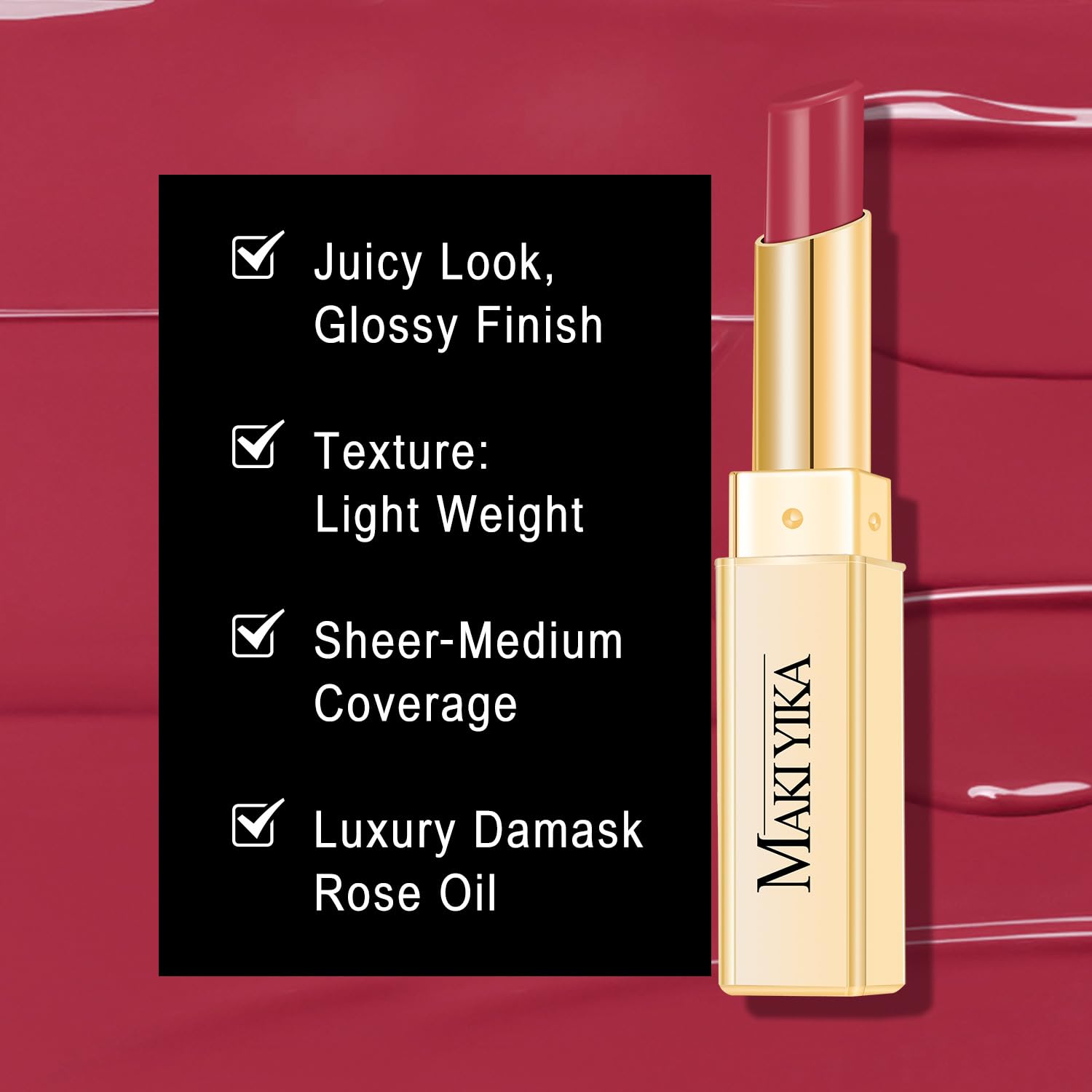 MAKI YIKA close-up of texture highlighting creamy shine and smooth glide