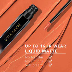 MAKI YIKA texture swatches on arm showing true coral pigment payoff