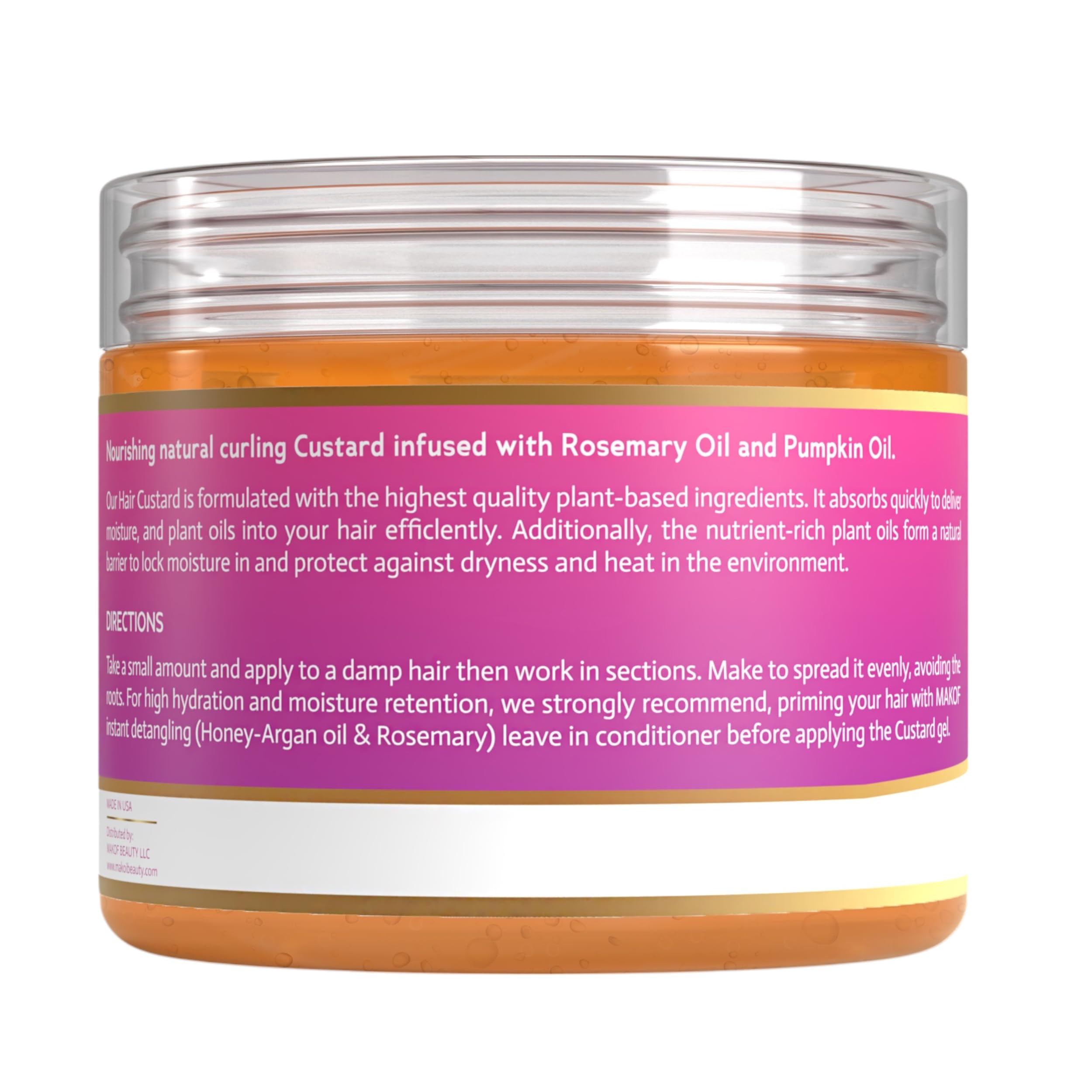 MAKOF BEAUTY application on damp hair for defined curl formation benefit