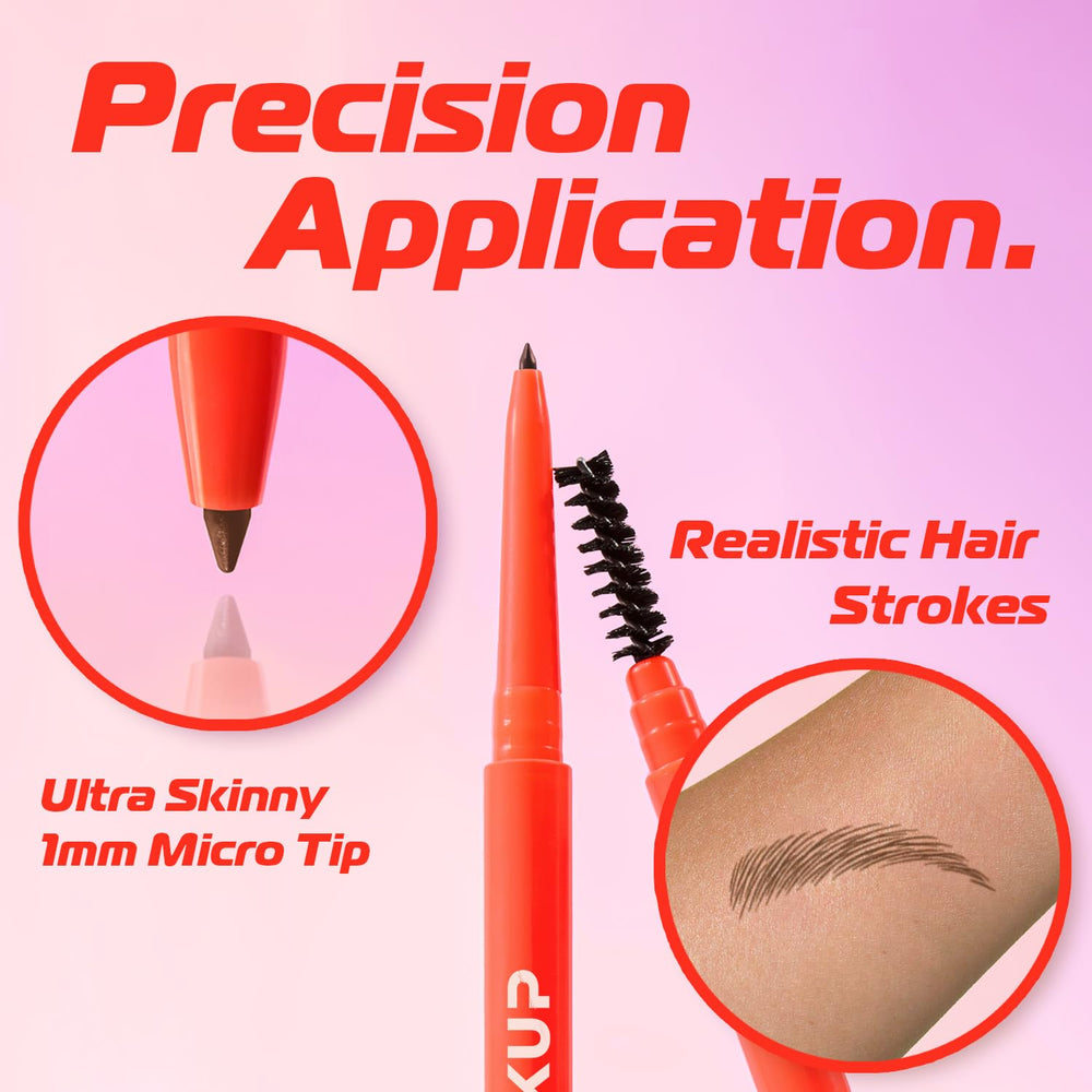 Makup Beauty close-up of 1.0mm micro tip creating hair-like strokes for realism