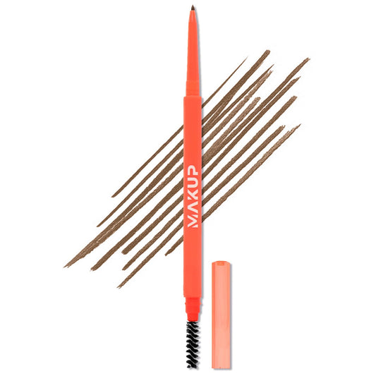 Makup Beauty pencil front view showing sleek dual-ended design and compact size for travel
