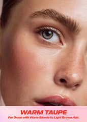 Makup Beauty spoolie detail blending color for soft, natural-looking finished brows