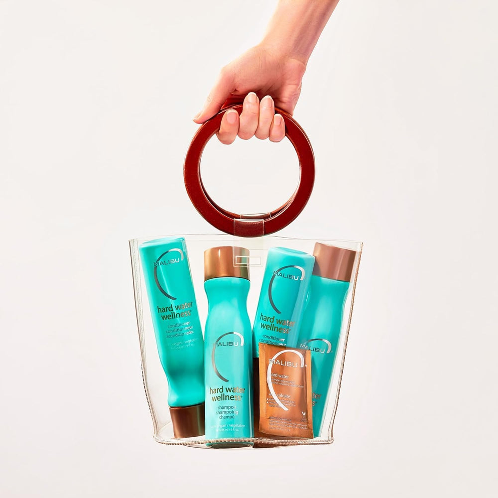 Malibu C shampoo and conditioner pair showing complete hard water care routine