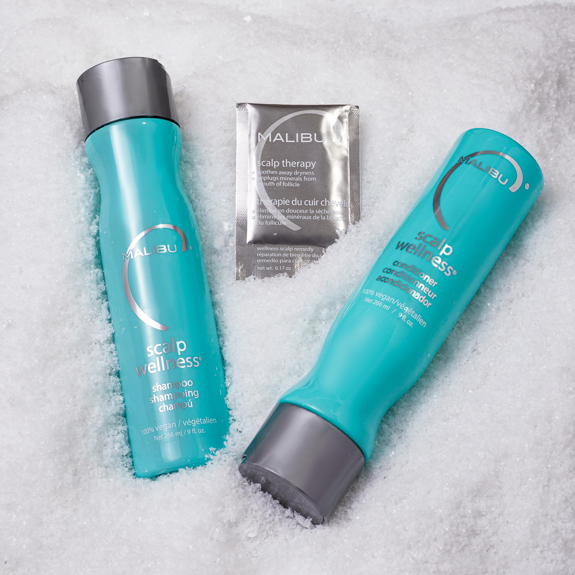 Malibu C label close-up highlighting ingredients and antioxidant benefits
