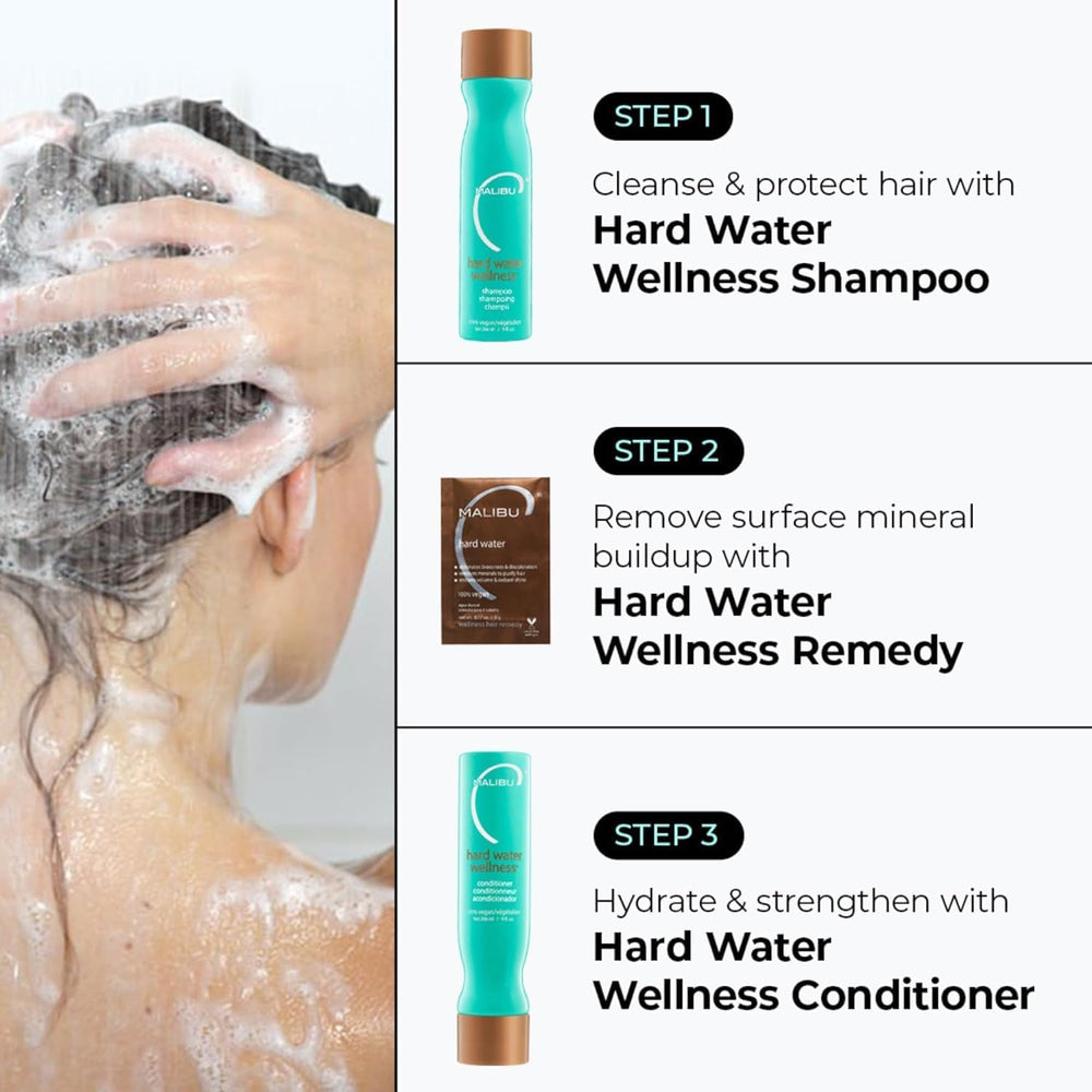 Malibu C foam on wet hair demonstrating effective cleansing and detangling