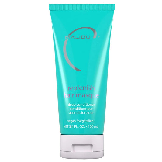 Malibu C front packaging travel-size jar showing compact repair solution