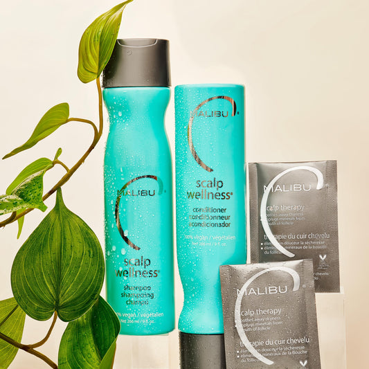 Malibu C shampoo texture close-up demonstrating gentle lather for soothing benefit
