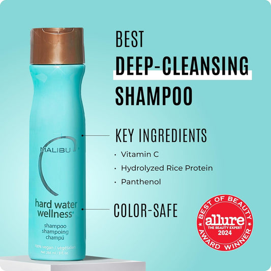 Malibu C shampoo texture close-up illustrating gentle lather and rinseability