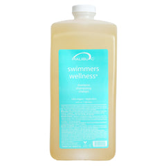 Malibu C front label of 64oz swimmers shampoo showing product benefit and clean formula