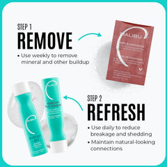 Malibu C foamy lather in palm demonstrating efficient buildup removal