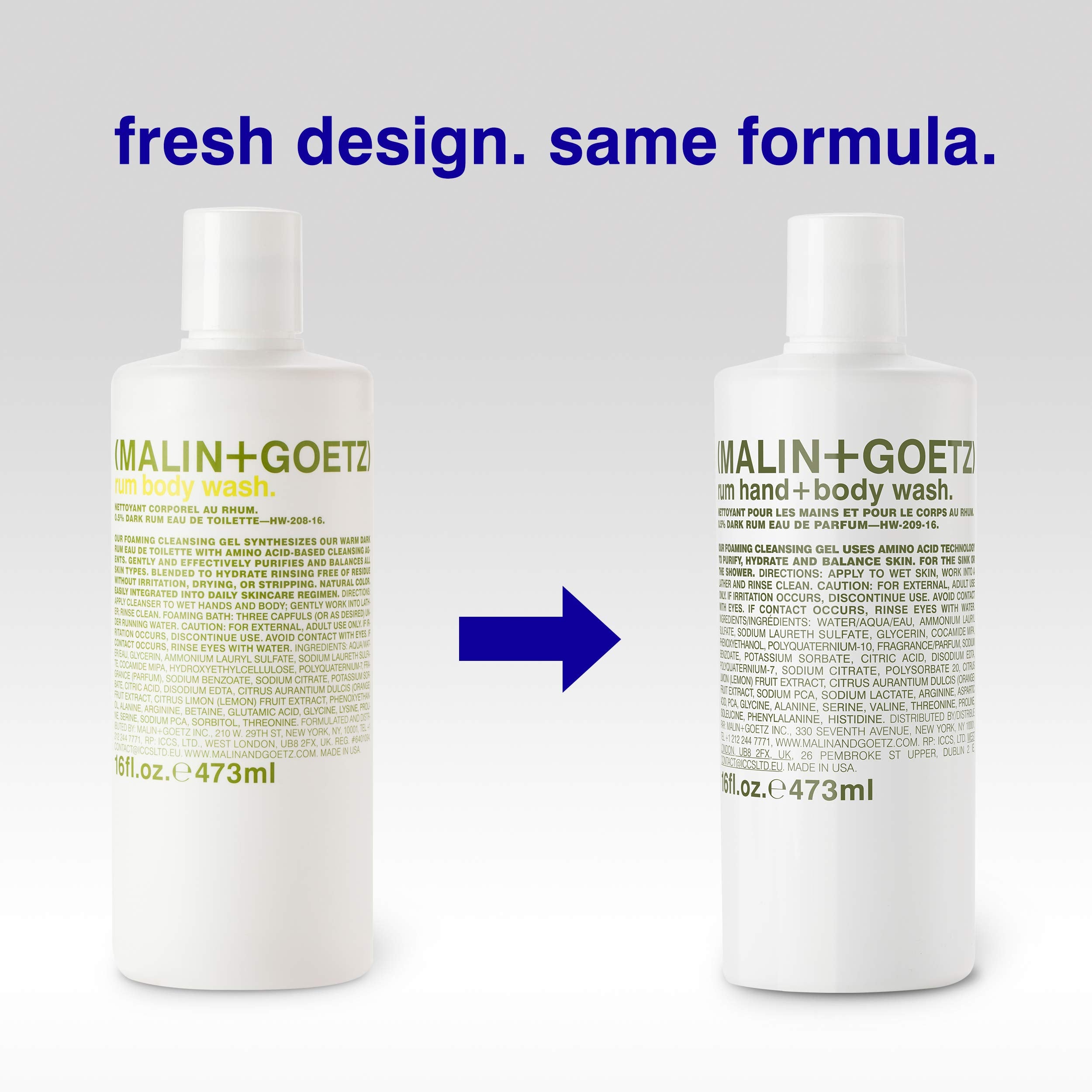 MALIN+GOETZ bottle on shower ledge conveying everyday luxury and convenience
