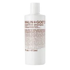 MALIN+GOETZ front packaging showcasing peppermint shampoo for refreshing cleanse