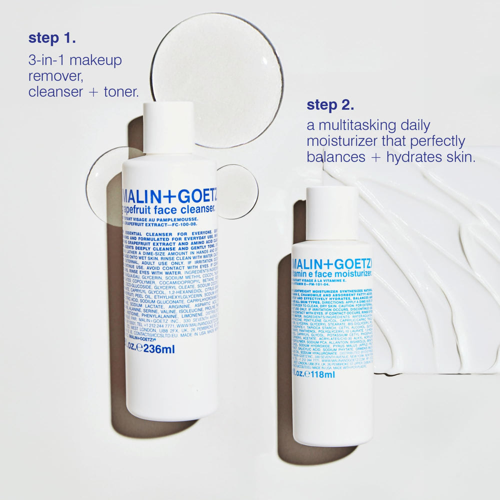 MALIN+GOETZ bottle beside hand for scale indicating 8 fl oz size