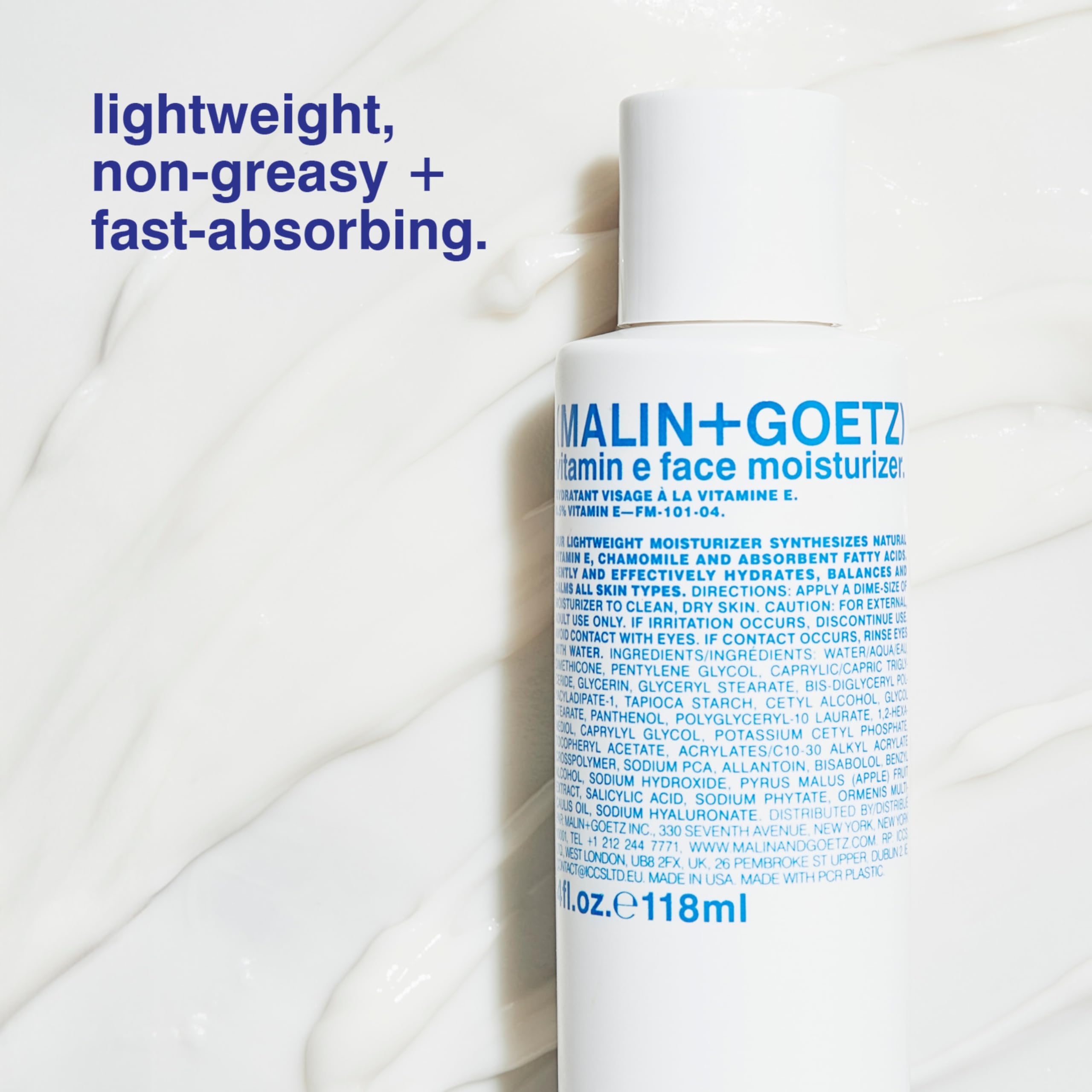 MALIN+GOETZ open jar revealing smooth moisturizer ready to apply