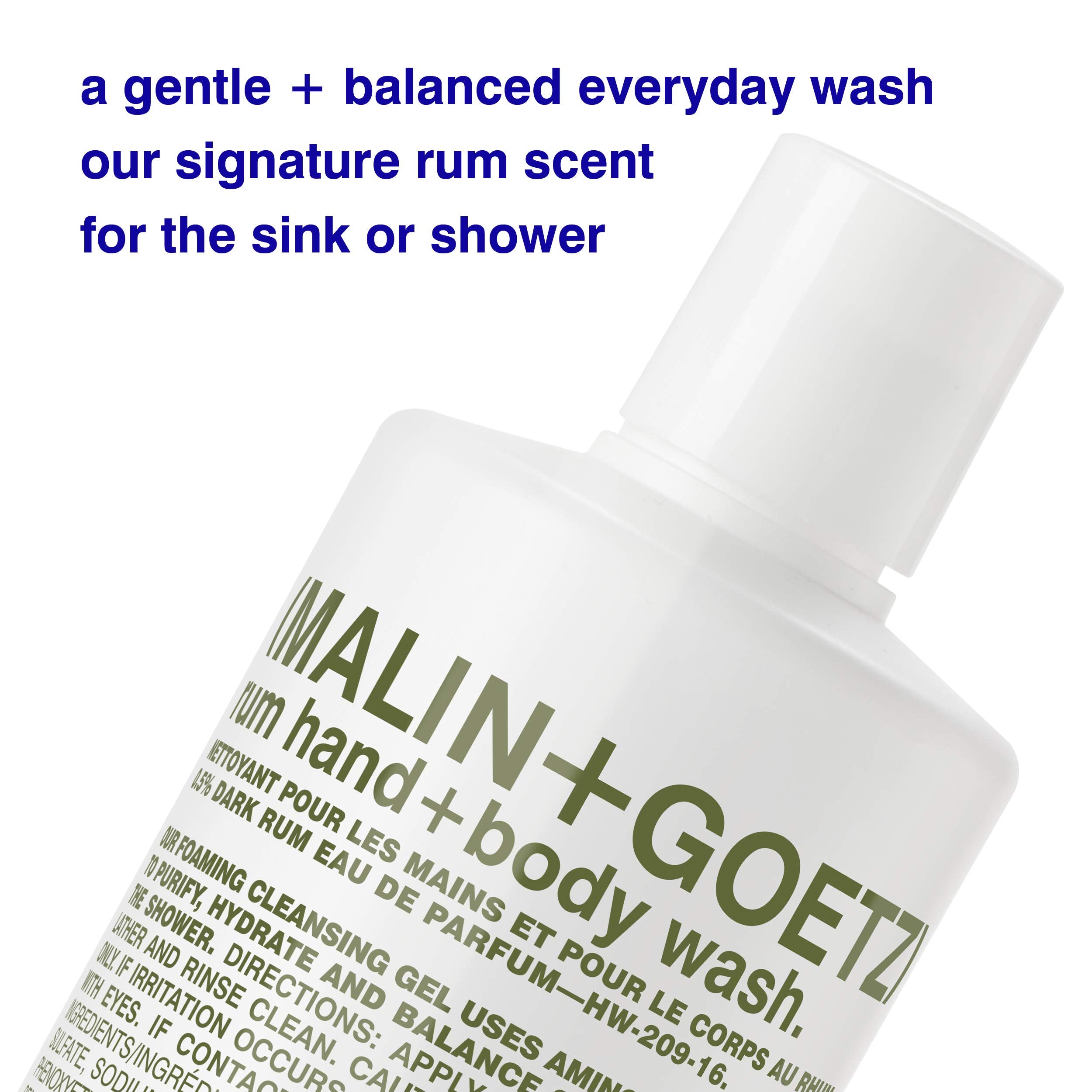 MALIN+GOETZ pump close-up highlighting easy dispensing and control