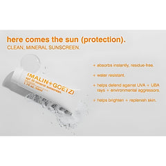MALIN+GOETZ ingredient label highlighting mineral actives and clean formulation benefit