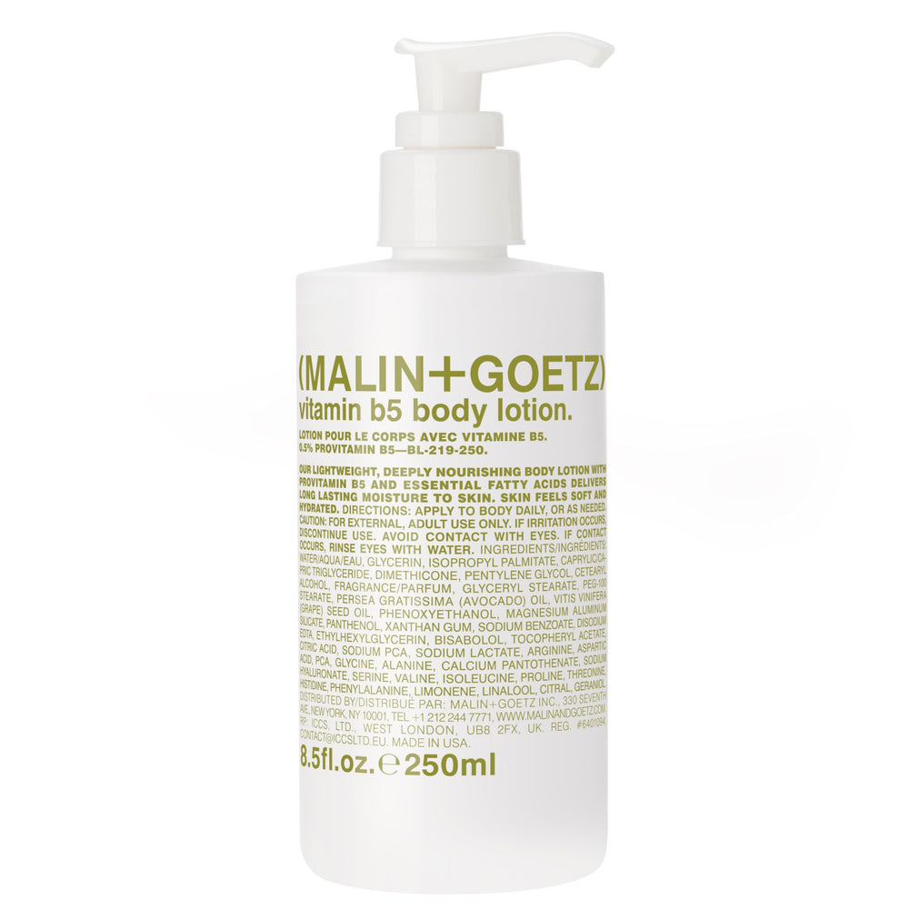 MALIN+GOETZ front pump bottle showing label and size for easy identification and use