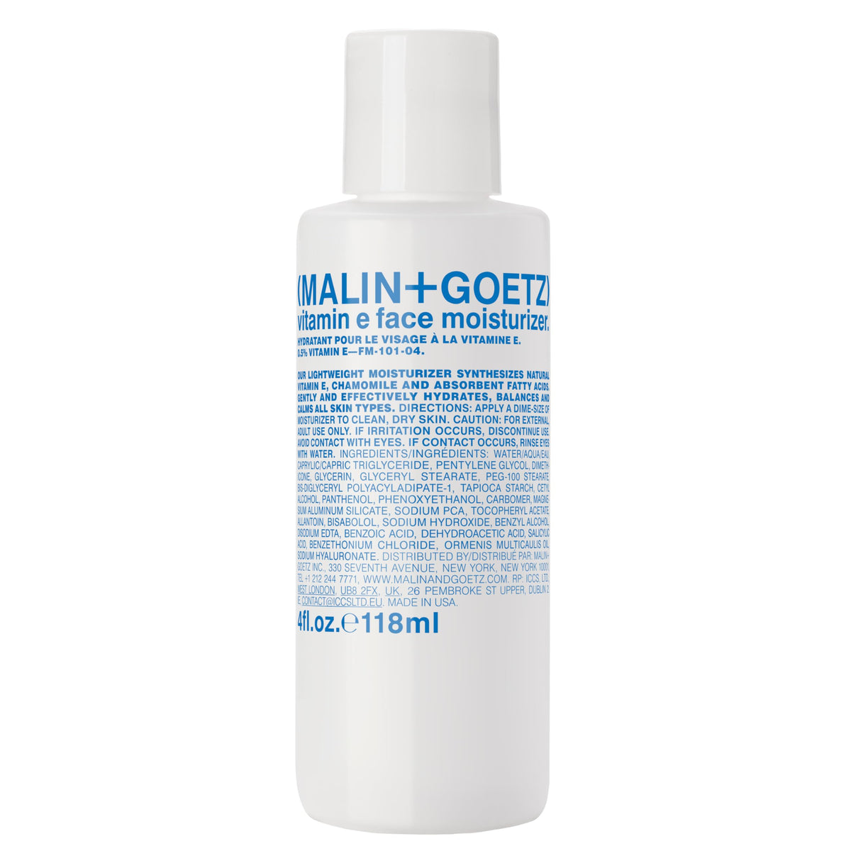 MALIN+GOETZ front packaging showing clean branding and product benefit