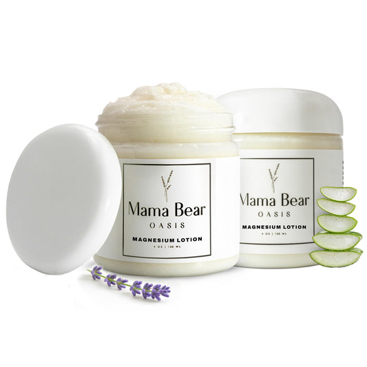 Mama Bear Oasis front packaging showing two lavender tubes and benefits