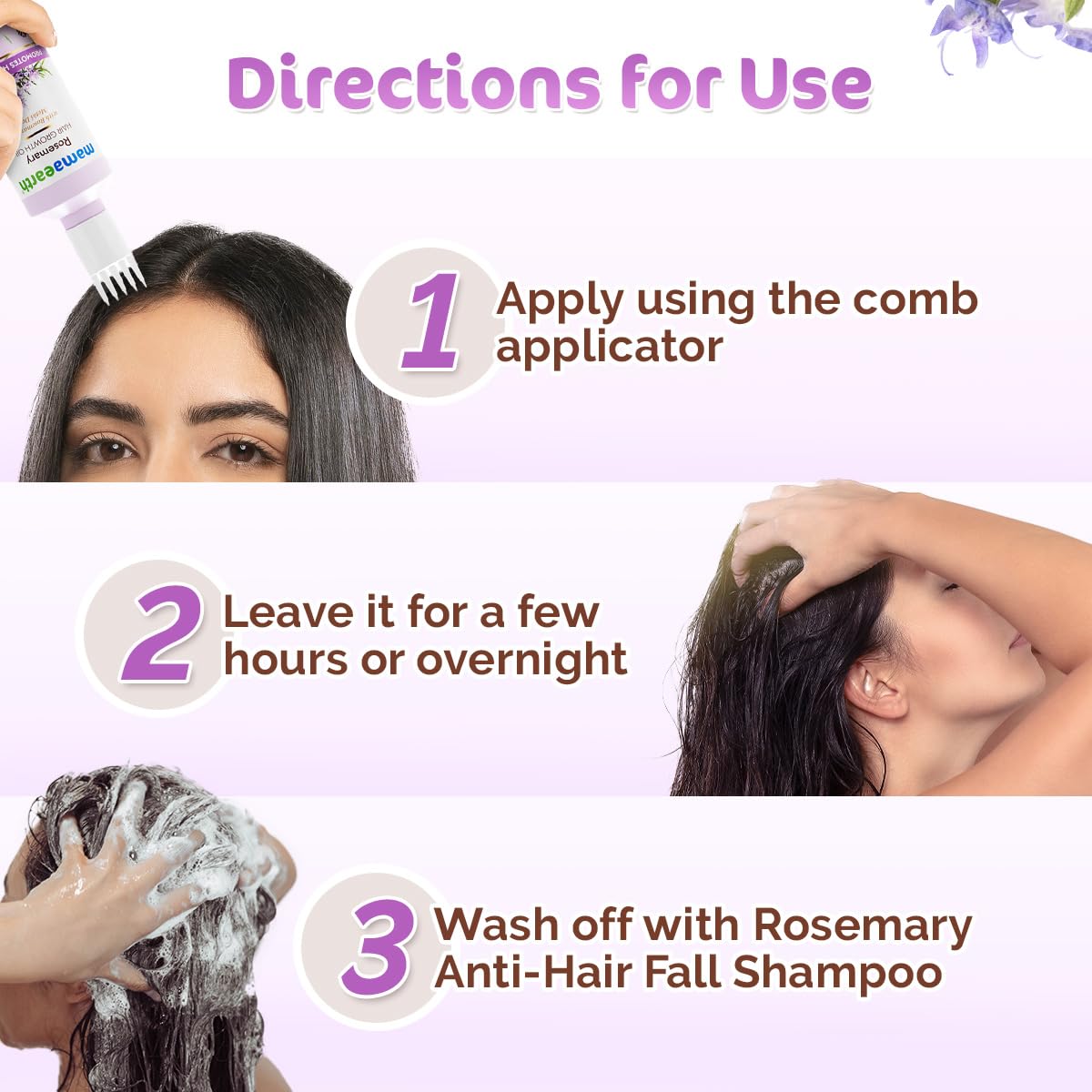 Applying Mamaearth oil onto palms for even hair distribution benefit