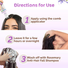 Applying Mamaearth oil onto palms for even hair distribution benefit