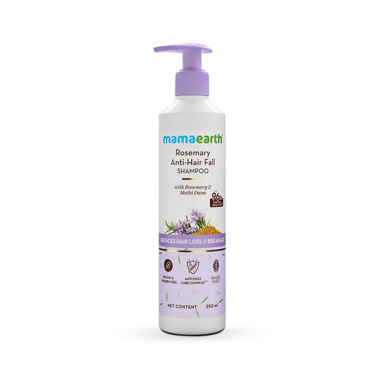 Mamaearth shampoo front pump bottle showing clean packaging and easy use