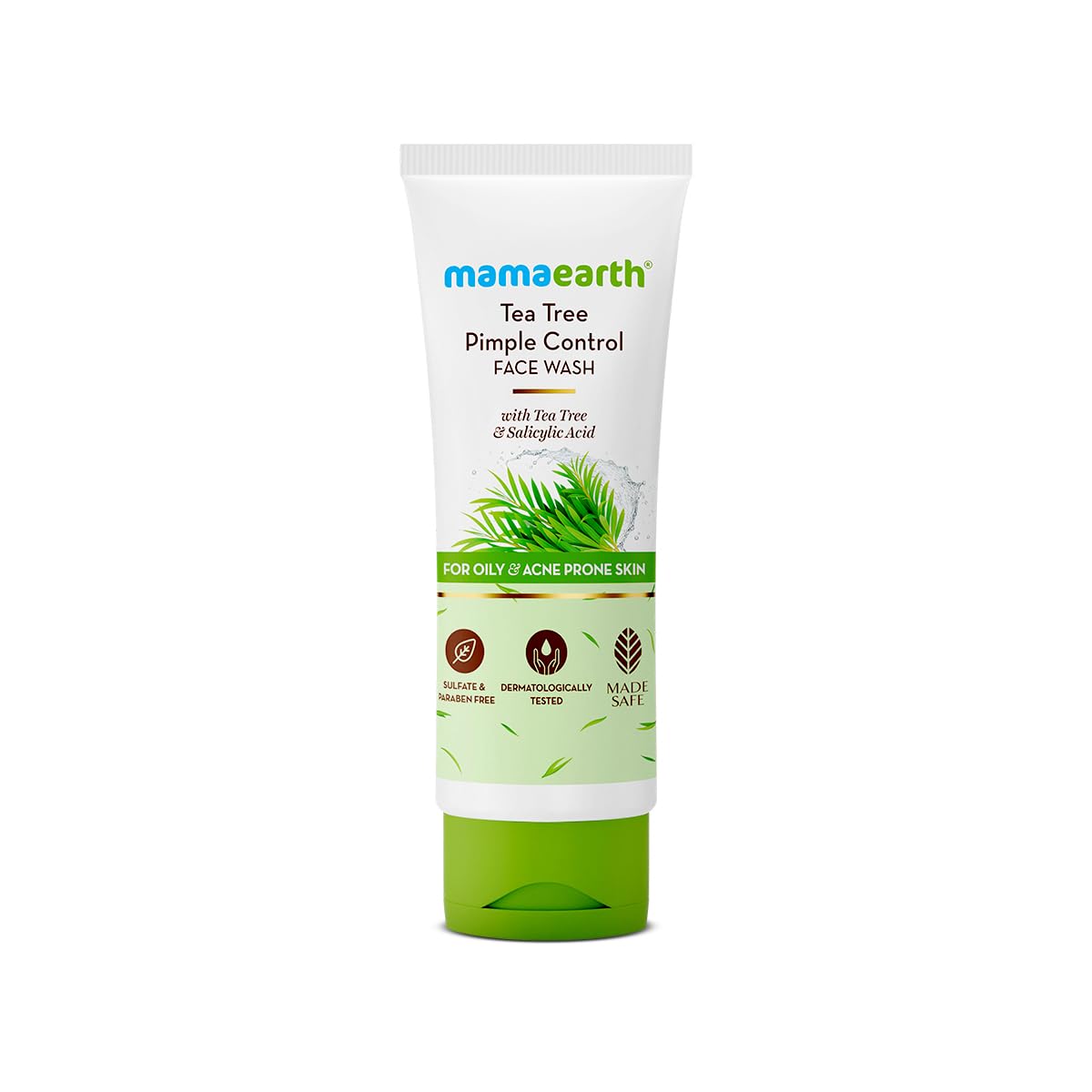 MAMAEARTH front tube showing product branding and clear gel benefits