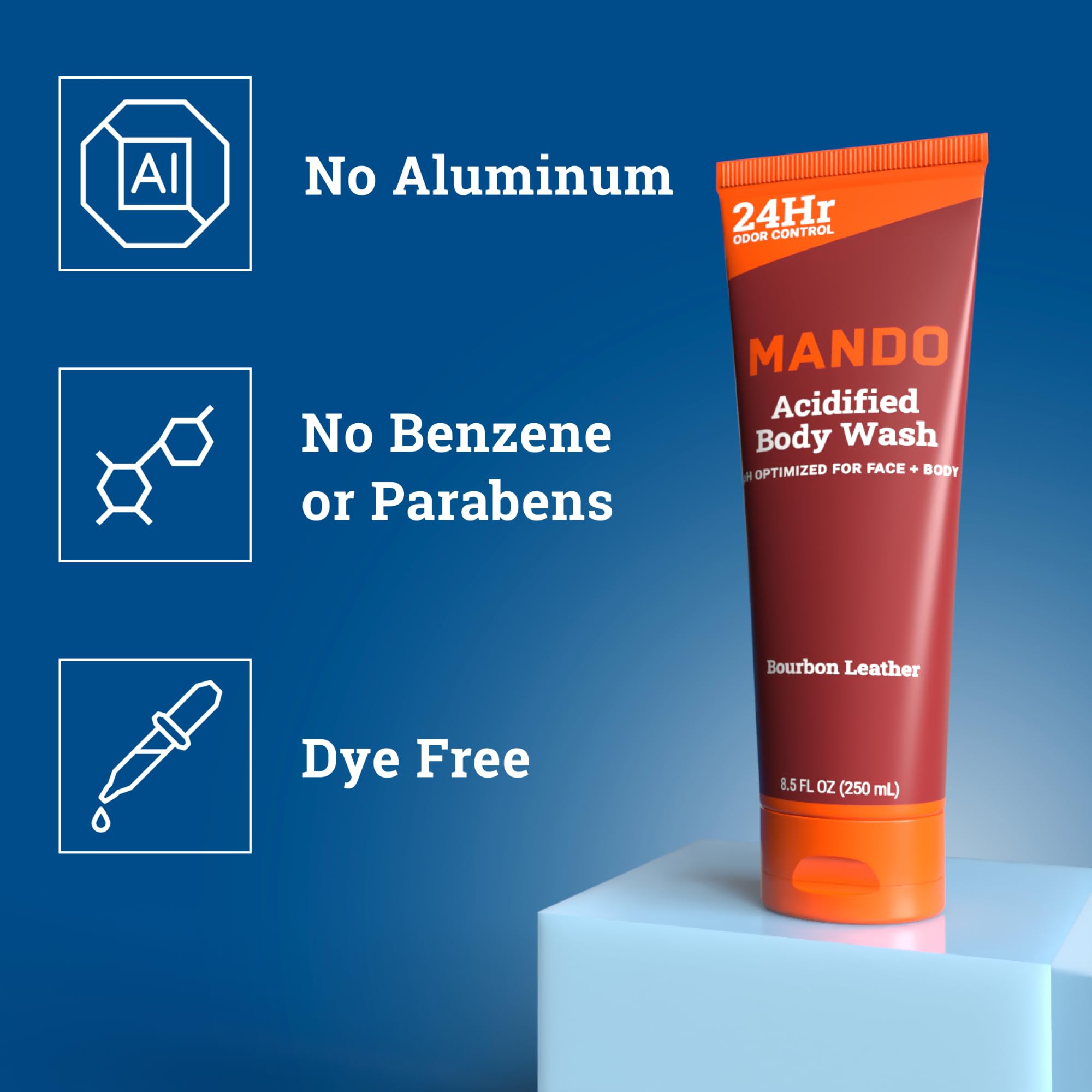 Mando Bourbon Leather label highlighting warm cologne-quality scent