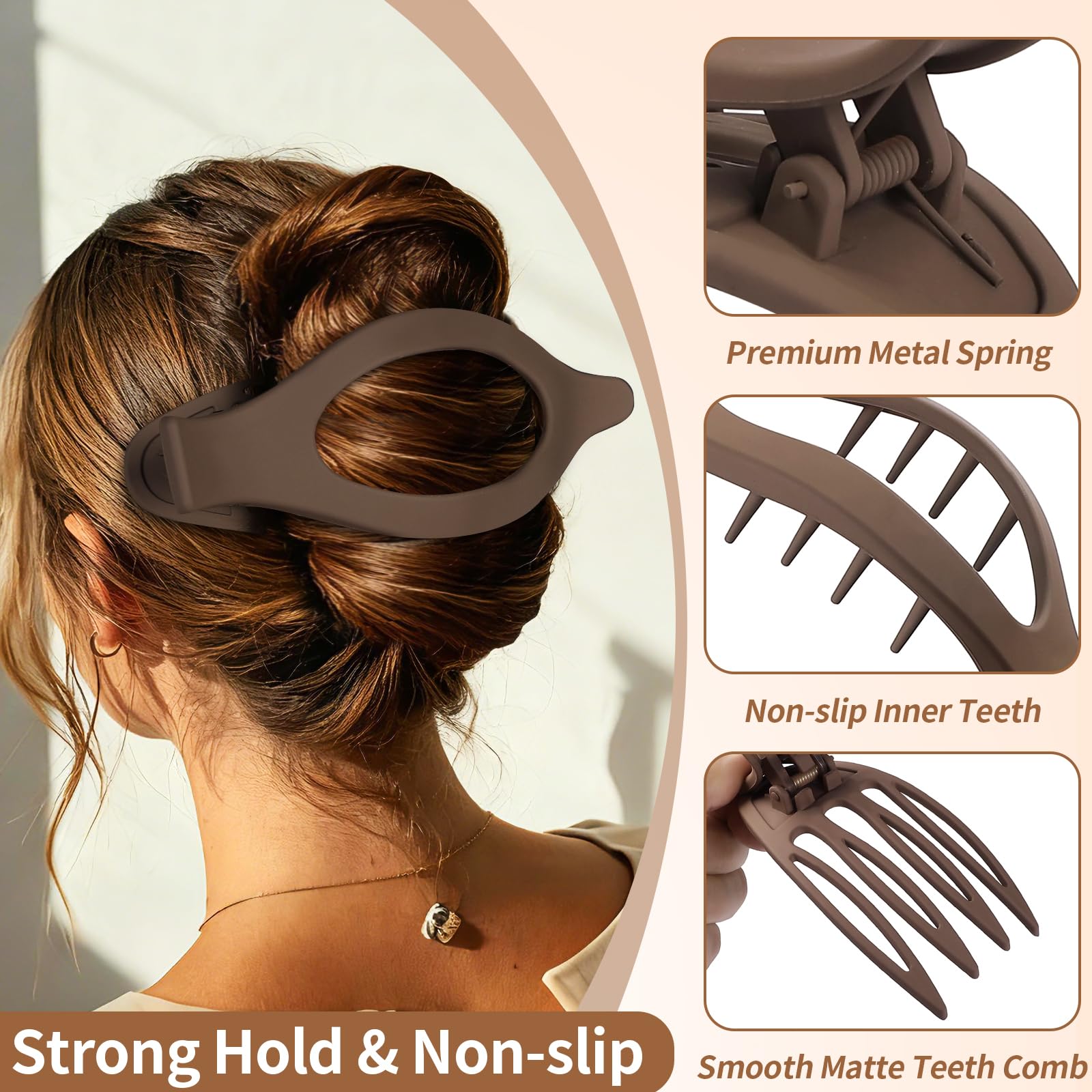 Mandydov clip securing a half-up hairstyle demonstrating reliable grip for thick hair