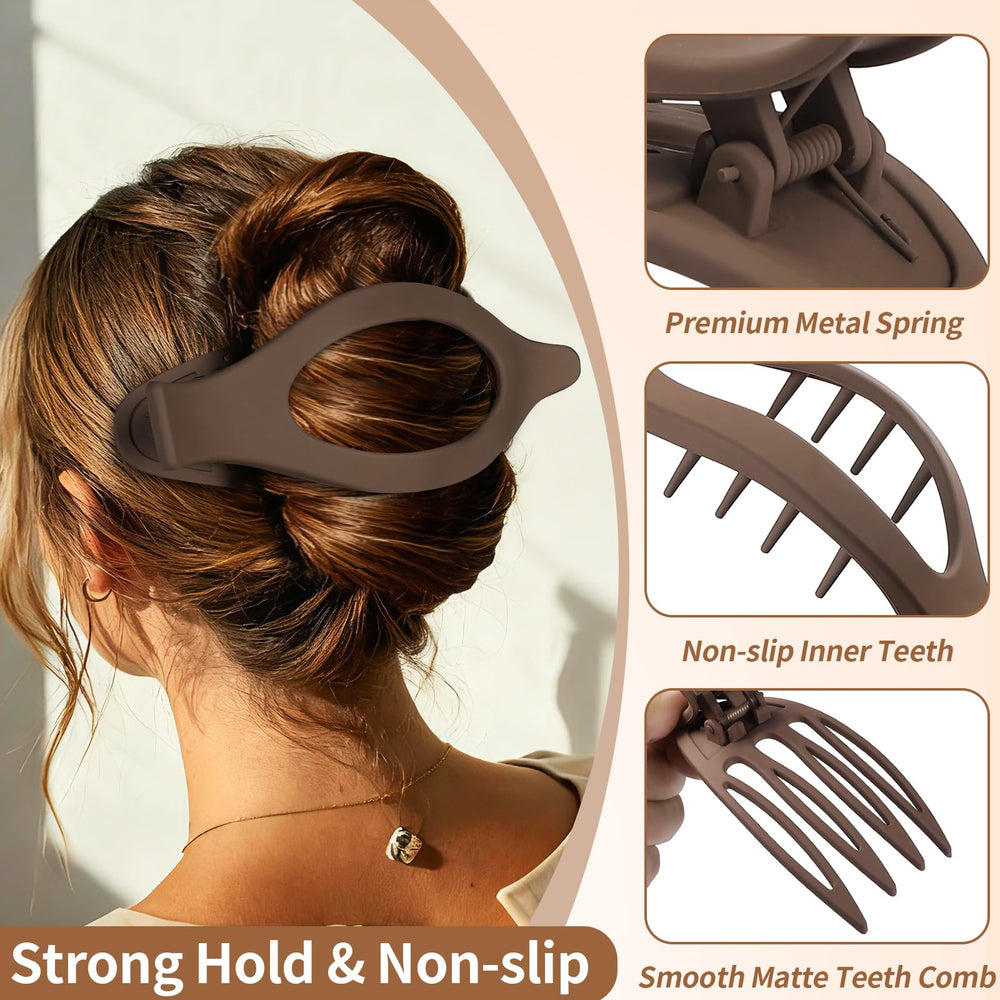 Mandydov clip securing a half-up hairstyle demonstrating reliable grip for thick hair