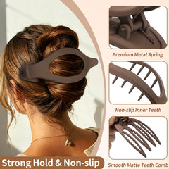 Mandydov clip securing a half-up hairstyle demonstrating reliable grip for thick hair