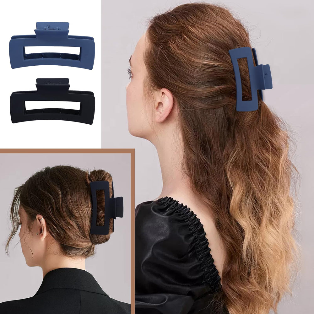 Mandydov clip securing a full bun on thick hair to show firm, comfortable hold