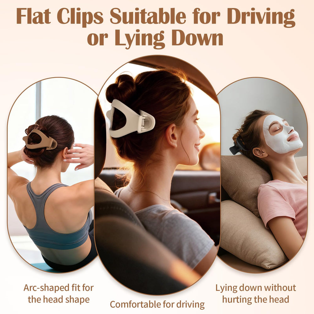 Mandydov flat clip worn while reclining showing comfortable lay-flat design for naps