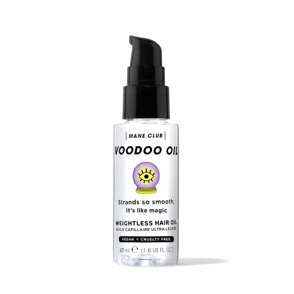 MANE CLUB bottle dropper pouring oil demonstrating lightweight application