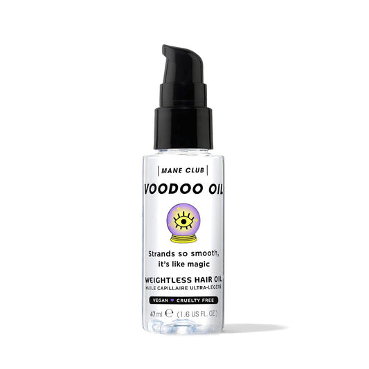 MANE CLUB bottle dropper pouring oil demonstrating lightweight application