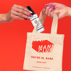 MANE CLUB lifestyle on bathroom shelf showing elegant scent and routine fit