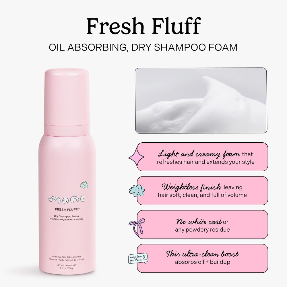 Mane Fresh Fluff airy foam texture close-up demonstrating lightweight application