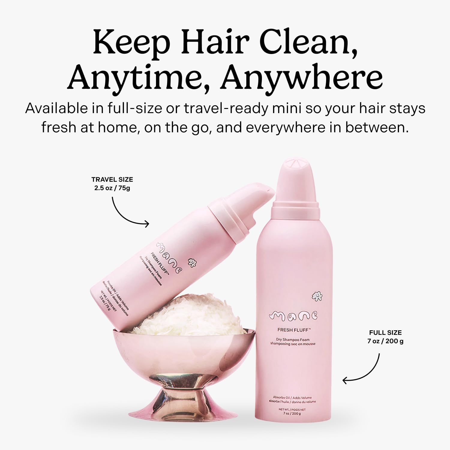 Mane Fresh Fluff ingredients label close-up highlighting formula transparency