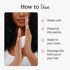 Mane Fresh Fluff beside a coin showing compact 1.76 oz travel size benefit