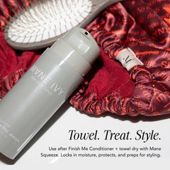 MANE IVY next to a passport showing travel-ready 80ml convenience
