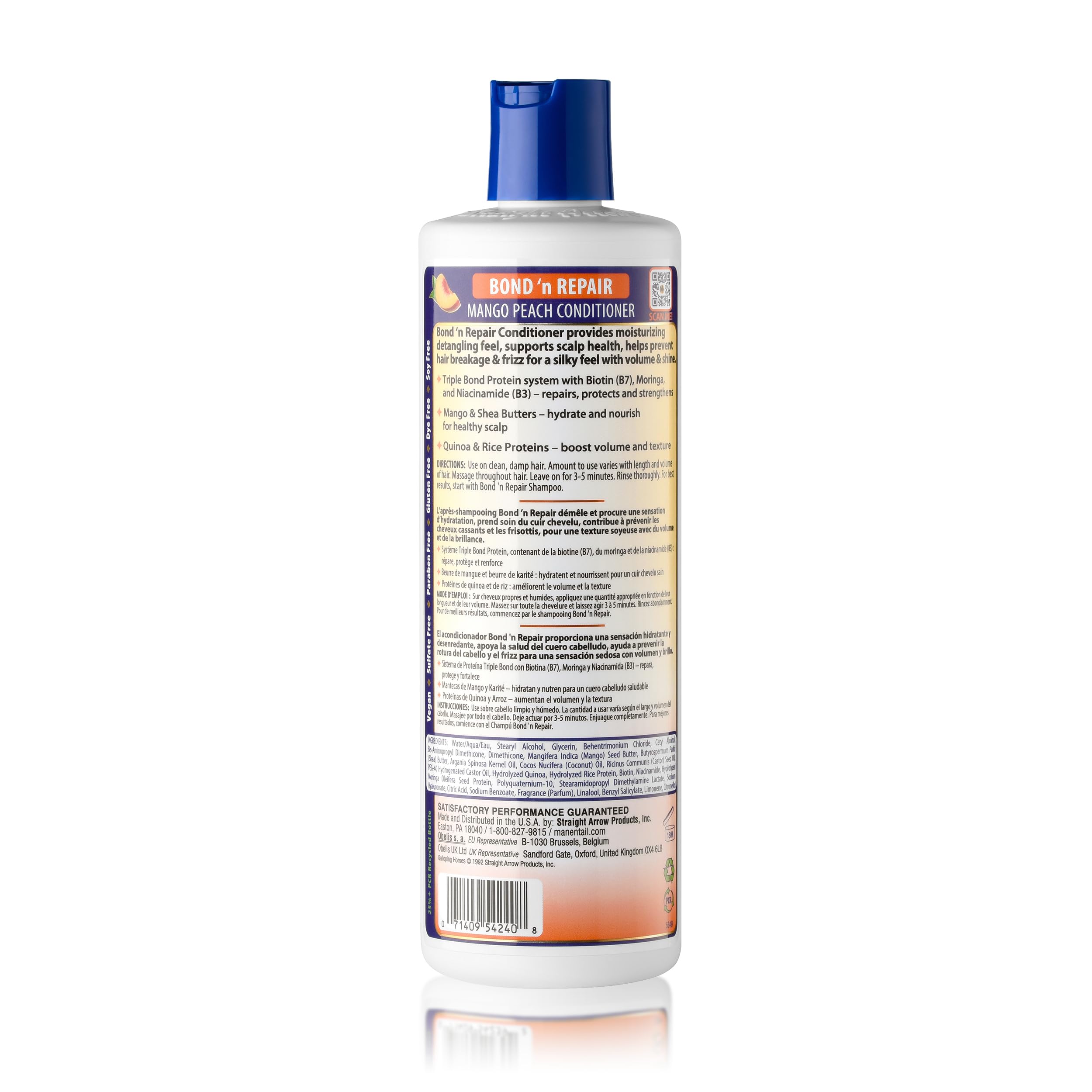 Mane 'n Tail creamy conditioner texture on hand for easy detangling benefit