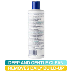 Mane 'n Tail bottle beside comb in bathroom scene showing application benefit: salon-ready results