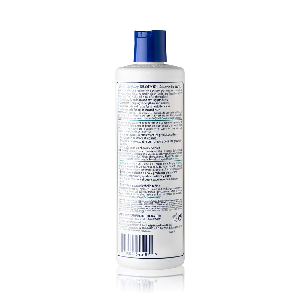 Mane 'n Tail label and cap detail highlighting ingredients and usage benefit: easy dispensing
