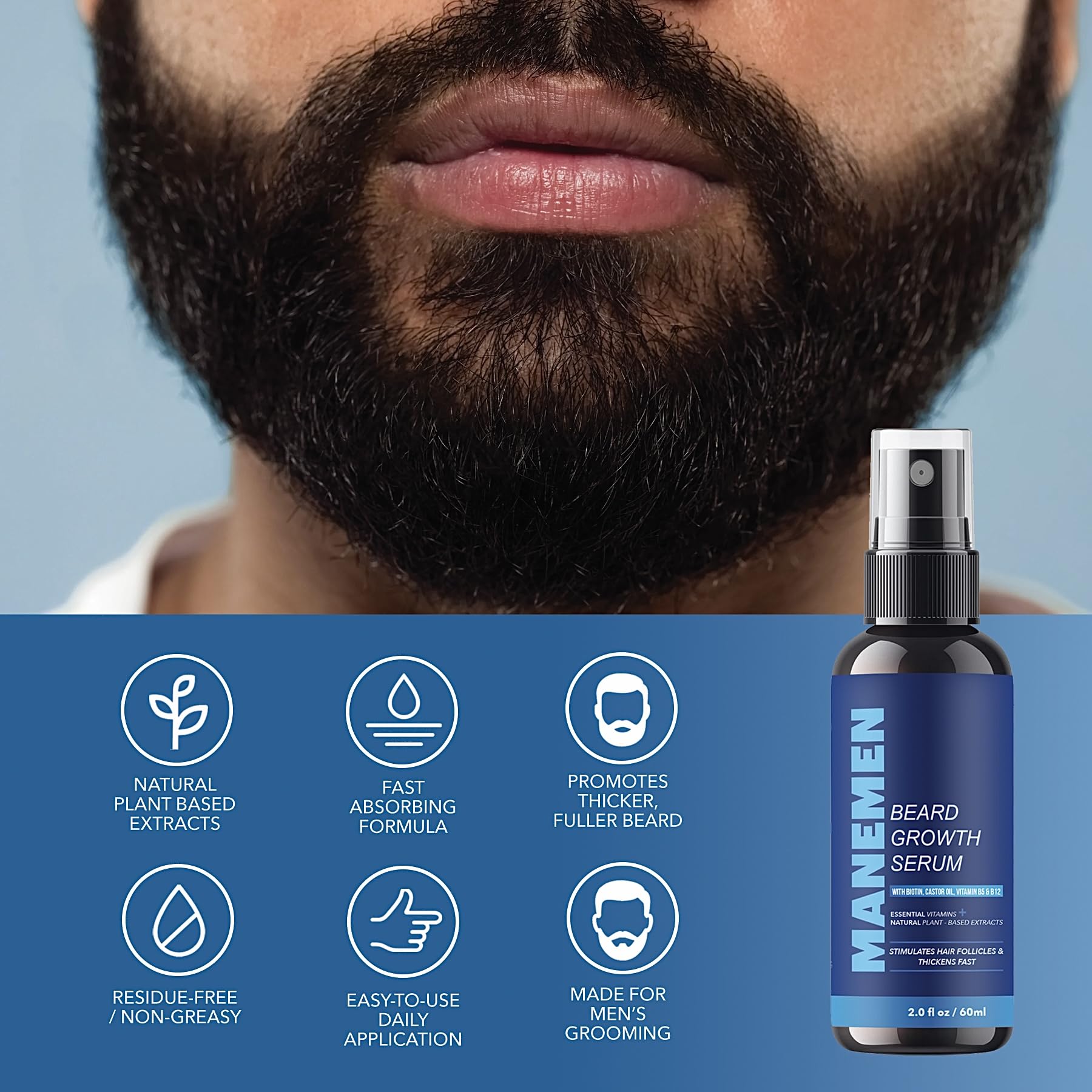 MANEMEN spray pump detail, easy application and precise dosing benefit