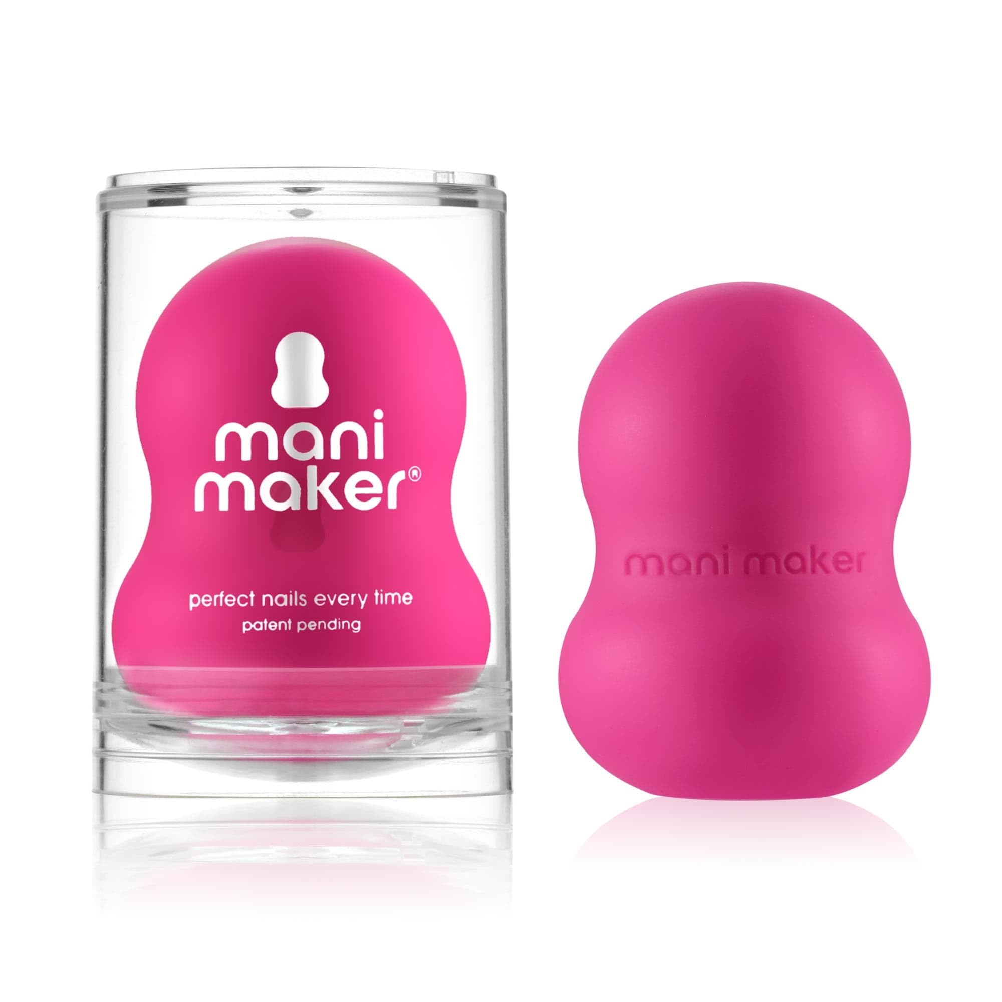 Mani Maker on bottle front view showing stable grip and easier painting