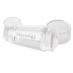 Maniology close-up of clear silicone stamping head highlighting see-through alignment advantage