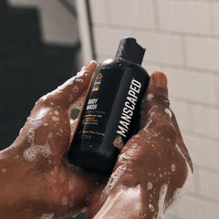 MANSCAPED pump dispensing rich lather for effective cleansing and hydration