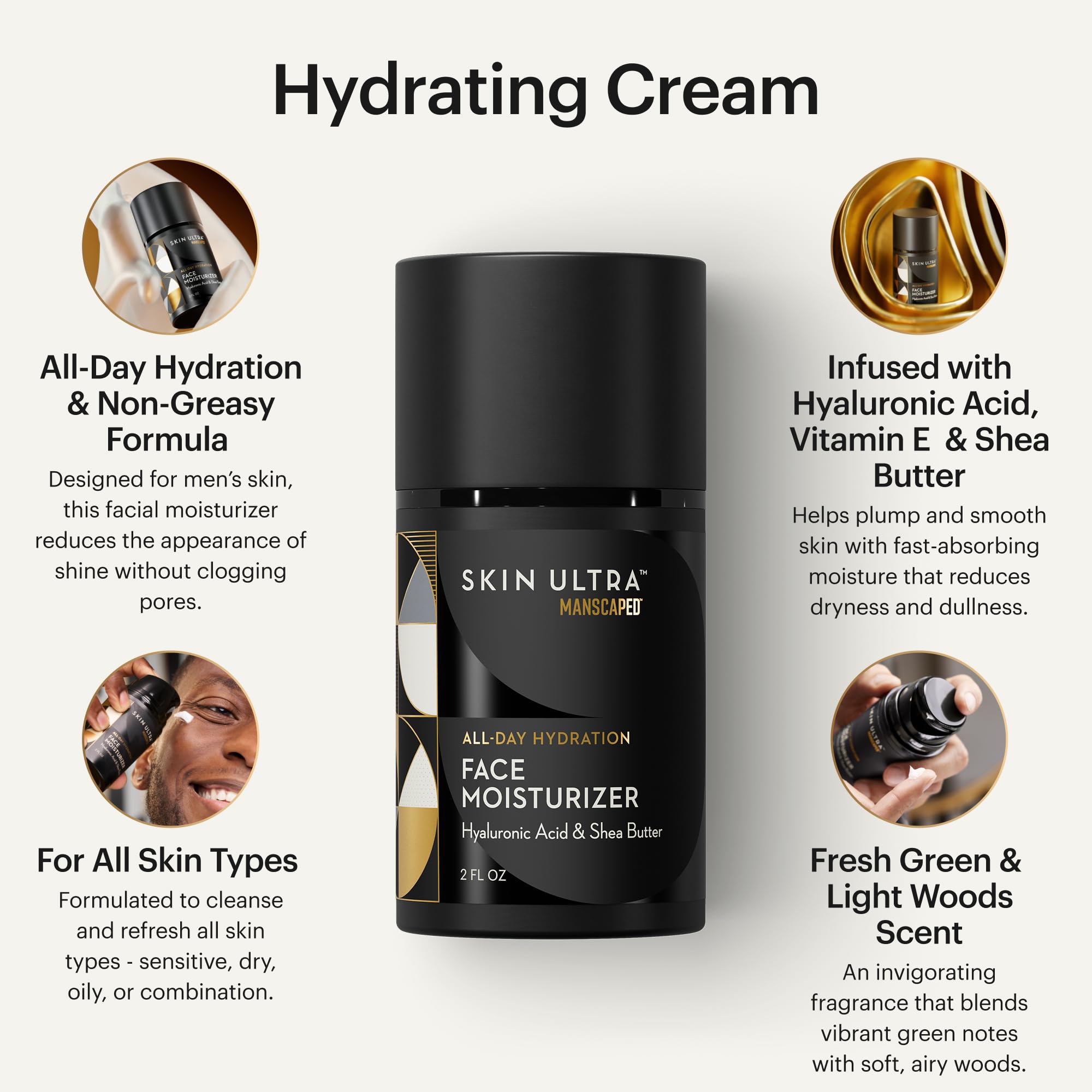 MANSCAPED brightening serum droplet highlighting vitamin C complex for radiance