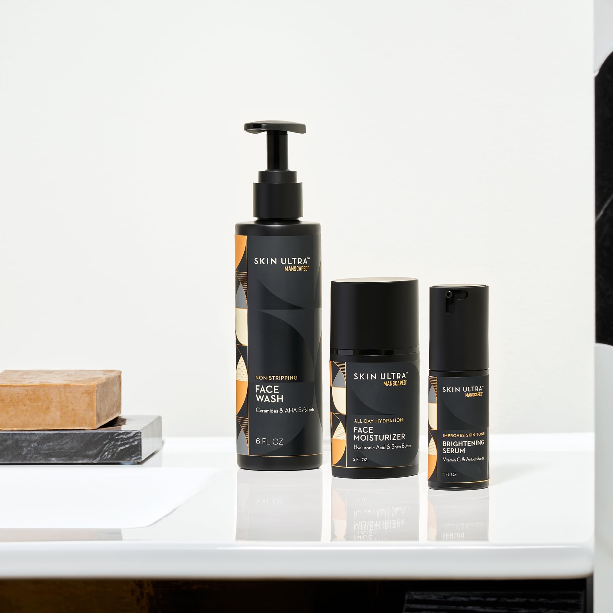 MANSCAPED lifestyle bathroom routine staged for a simple, modern grooming ritual