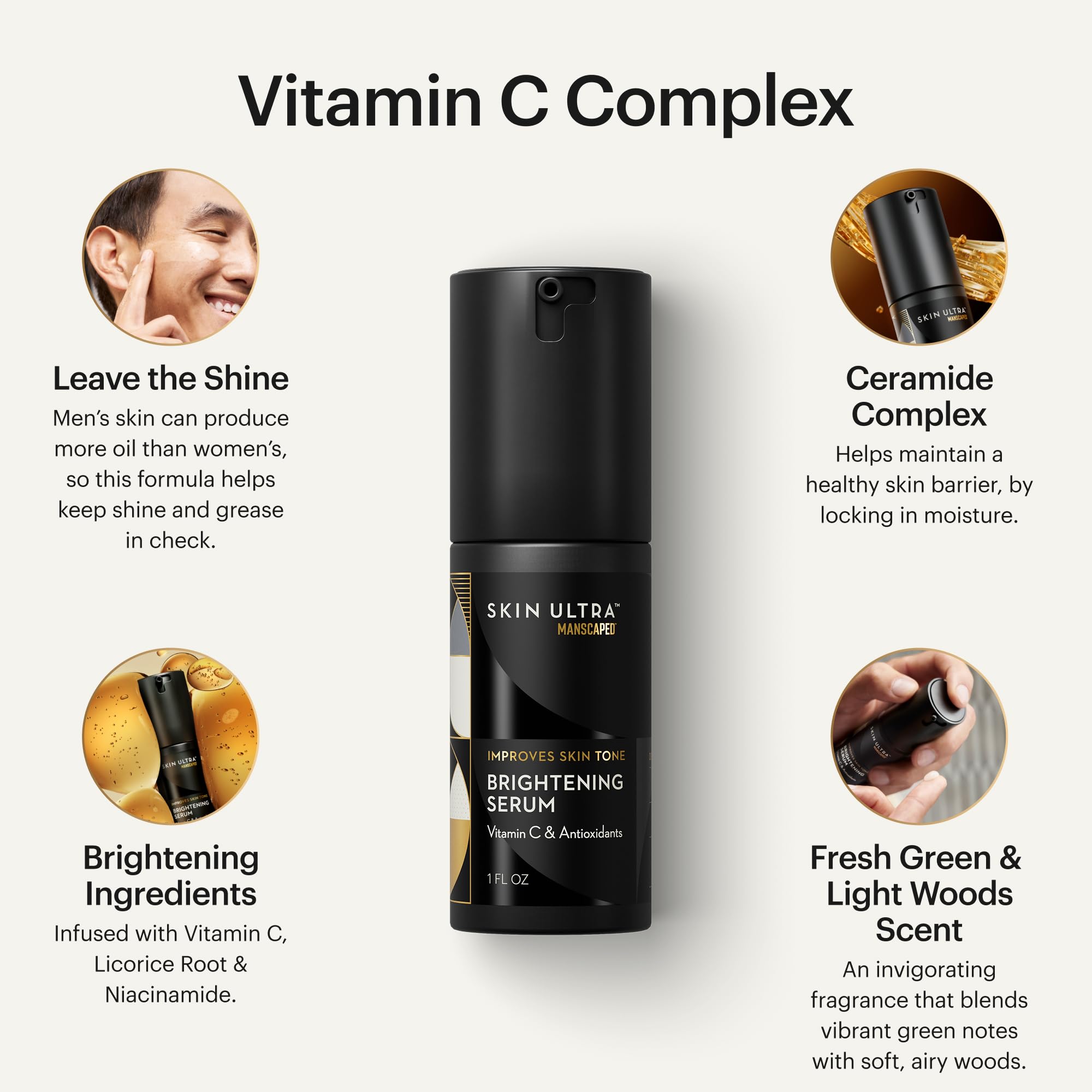 MANSCAPED moisturizer application on face showing quick absorption and matte finish